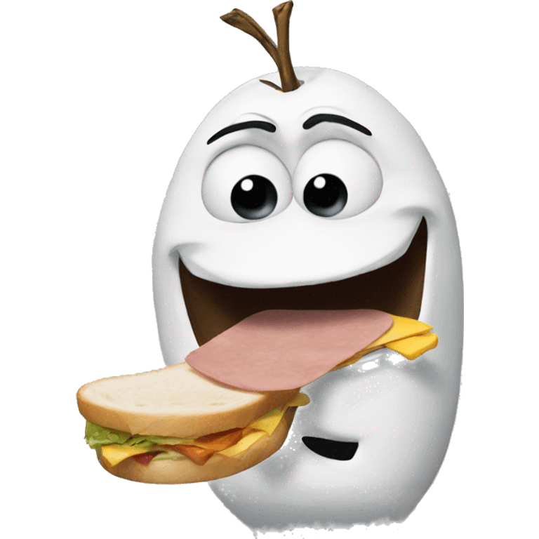 olaf eating a sandwich  emoji