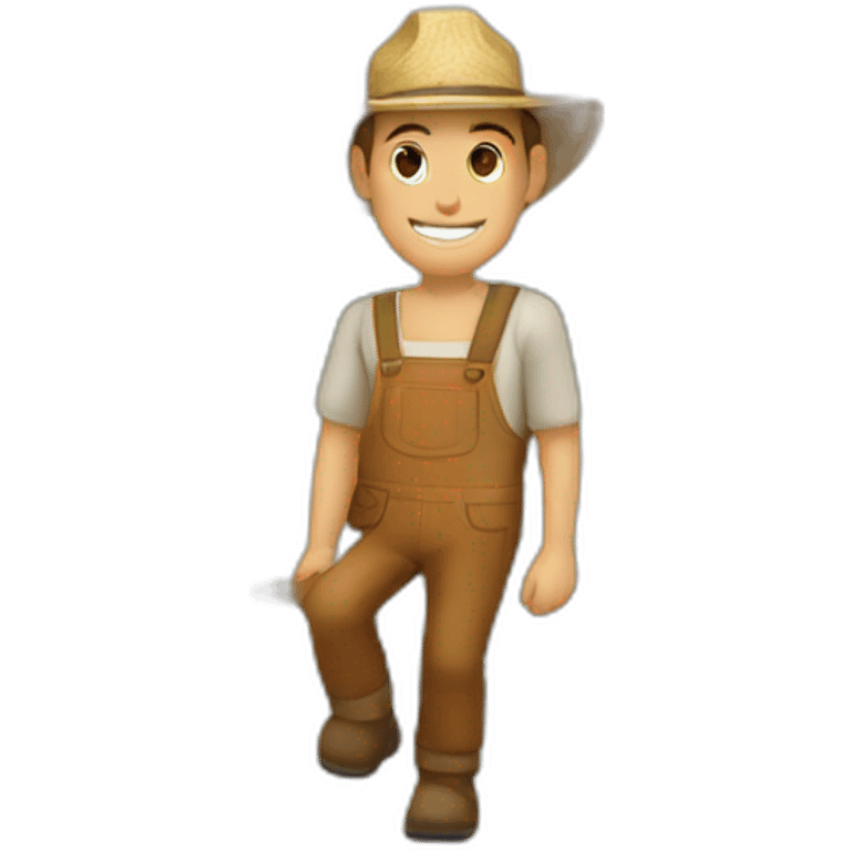 farmer with hat and red juice bottle emoji