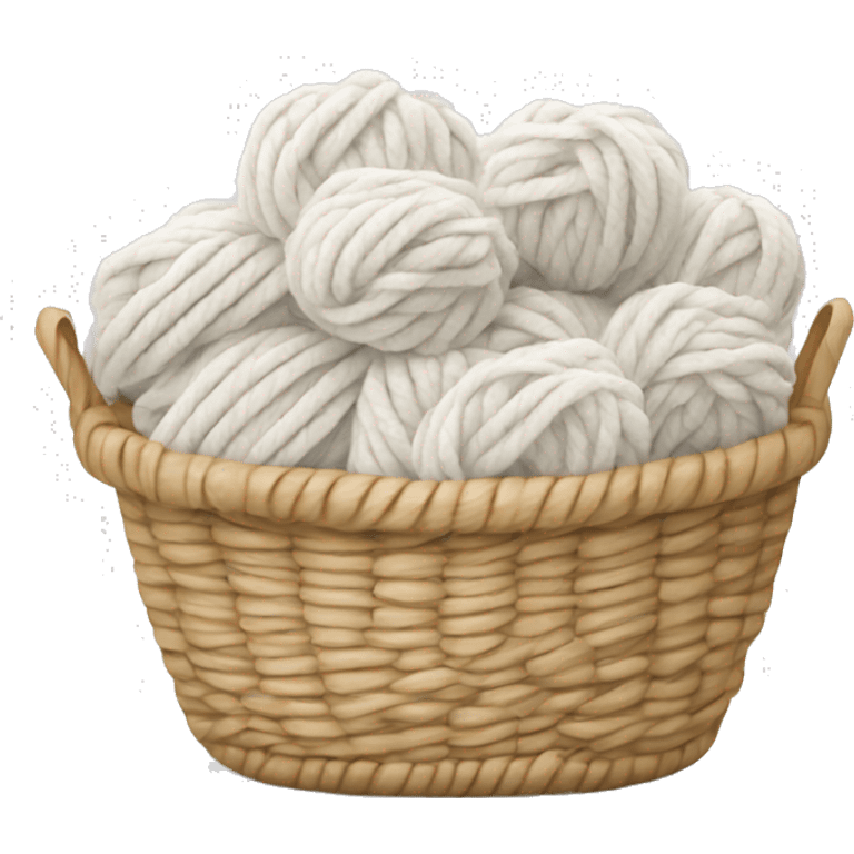 Basket of white wool yarn emoji