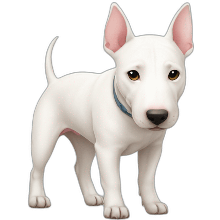 staff bull terrier blanc creme avec un coeur emoji