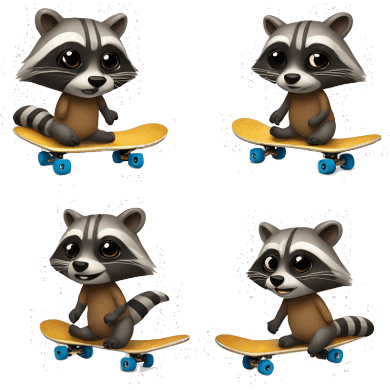 raccoon on a skateboard emoji