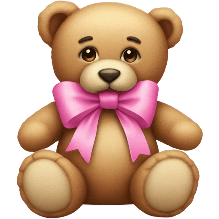 pink bow teddy bear solo emoji