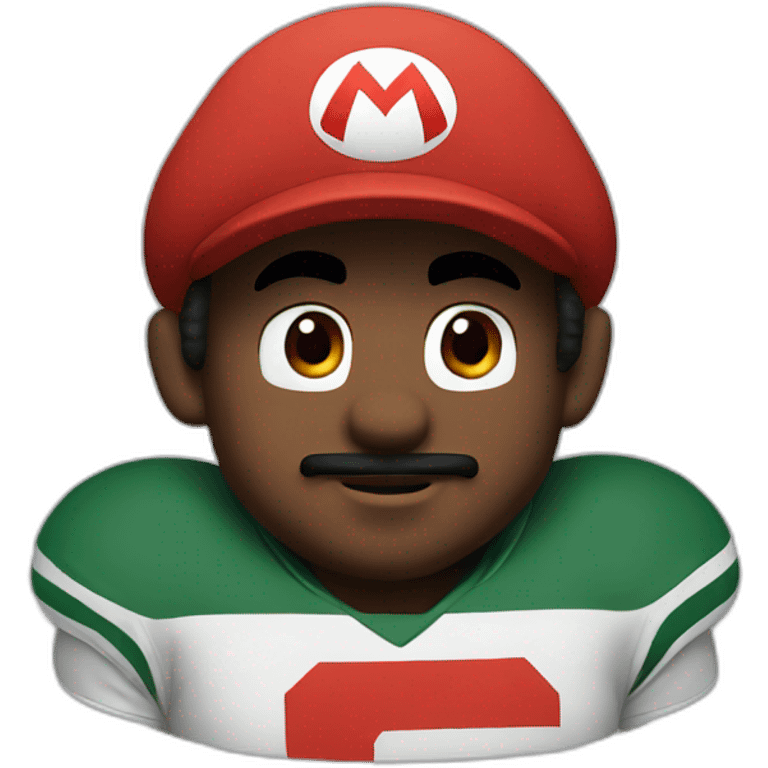 Super Mario with jets jersey emoji