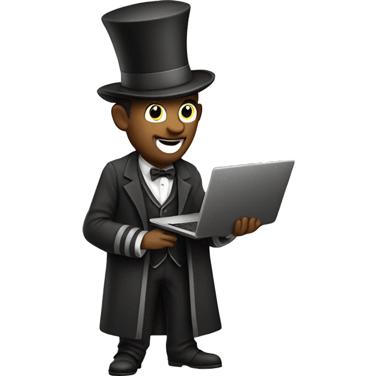 magician work with a laptop emoji