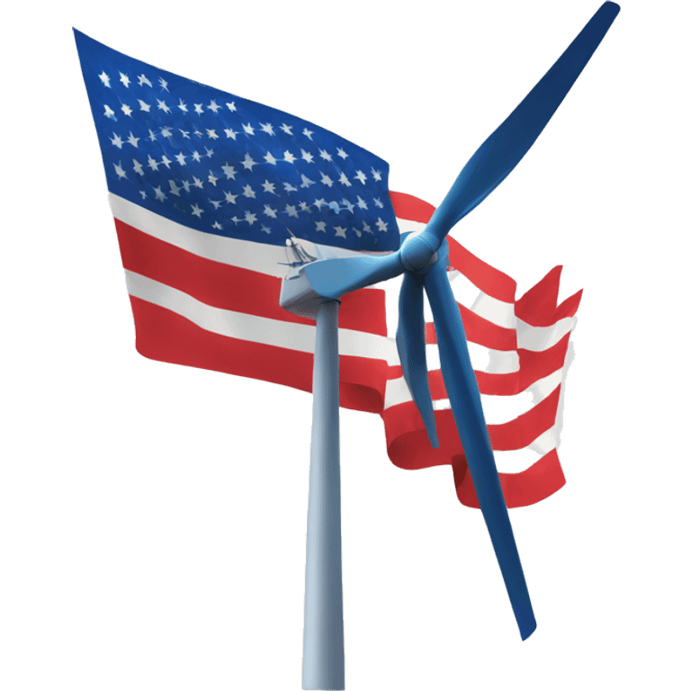 Wind turbine in usa flag colors emoji