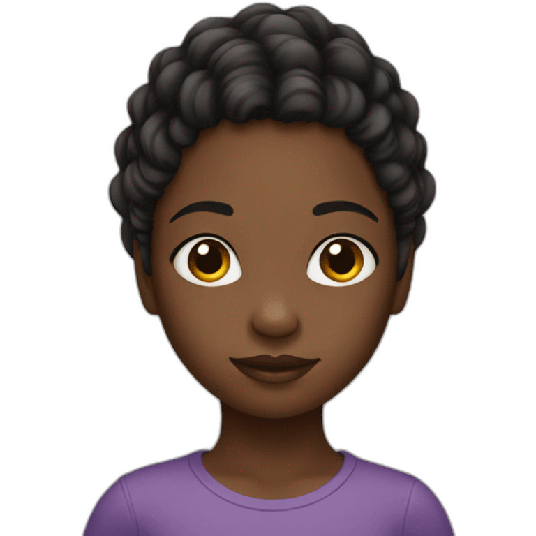 Young Black girl with attached hair emoji