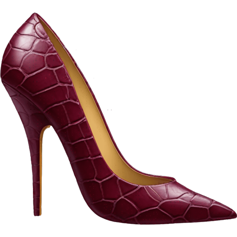 Burgundy crocodile stiletto emoji