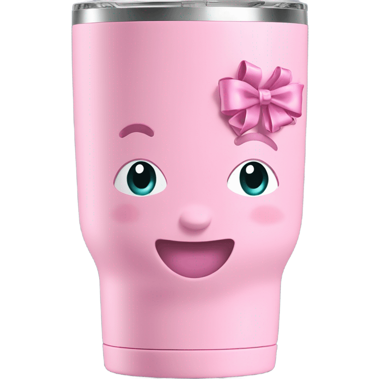 Pink Stanley 44 oz tumbler with bows on it  emoji