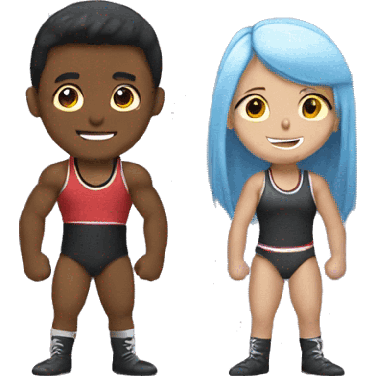 Wrestling boy and girl emoji