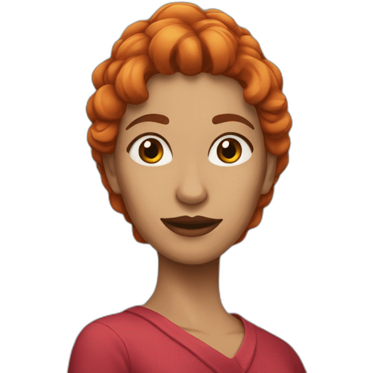 Mujer pelo rojo corto emoji