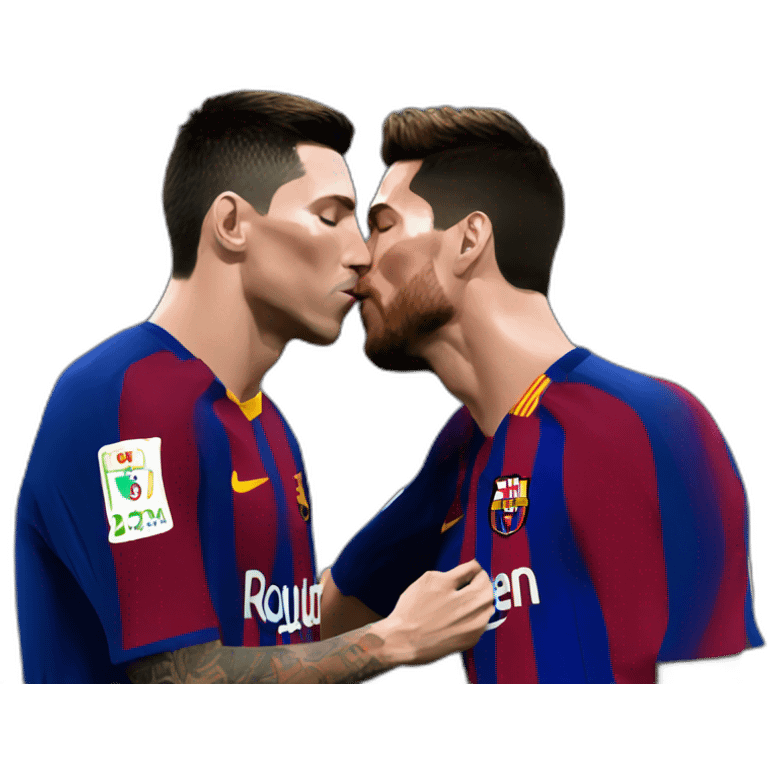 Ronaldo kissing messi emoji