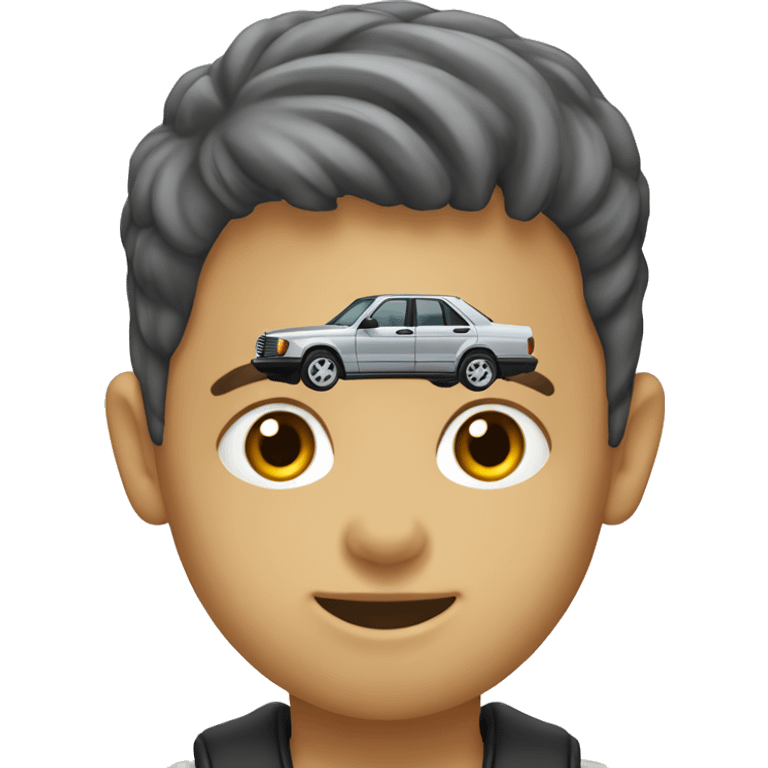 boy with a mercedes benz evo 190 e emoji