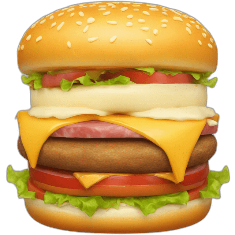 cheese burger with meat as buns emoji