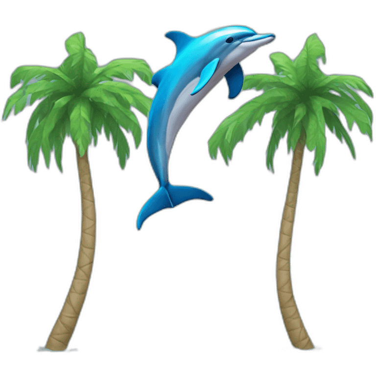 Dolphins palm trees emoji