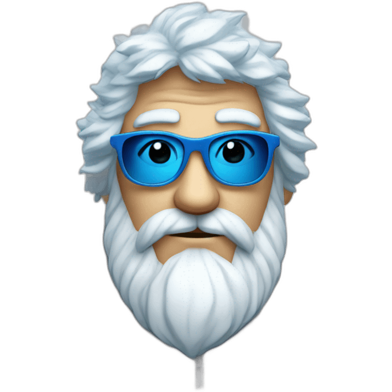 cool Father Frost in sunglasses glasses in a blue fur coat emoji