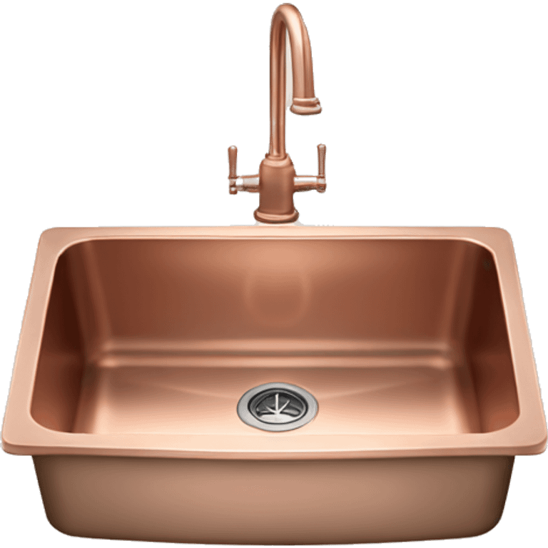 Realistic front facing rose gold farm house style kitchen sink. emoji