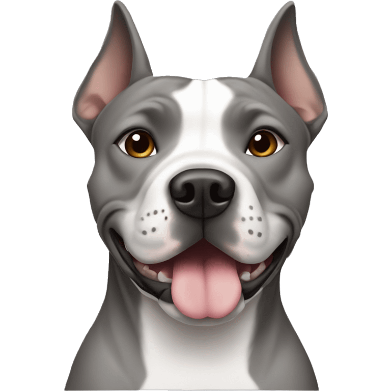 Gray Staffordshire terrier with pointy ears   emoji