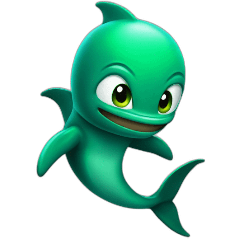 Green ninja dolphin emoji