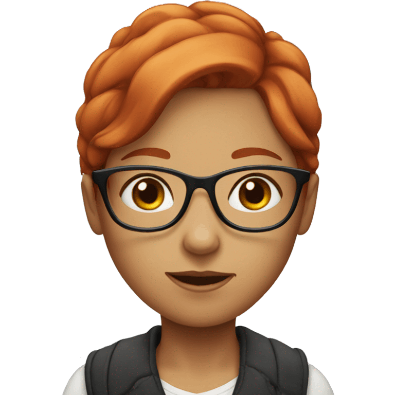 red-haired girl with glasses emoji