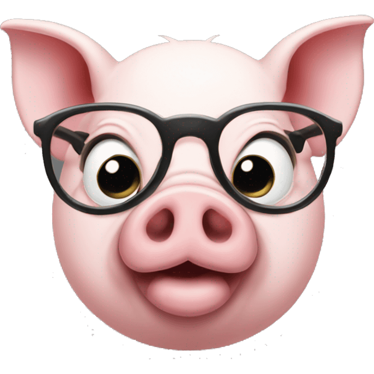 Pig with glasses emoji