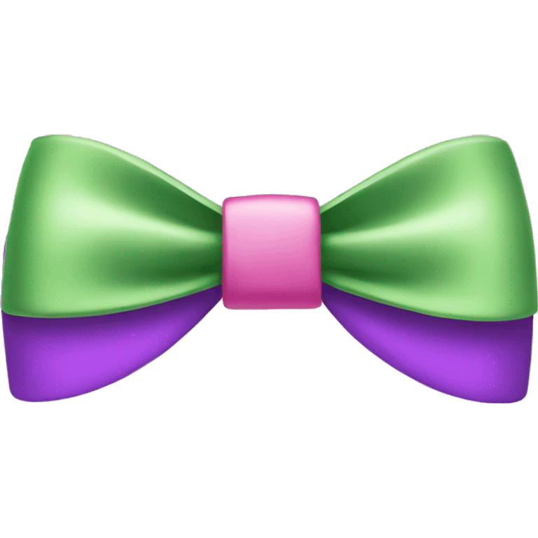 pink, purple and green bow emoji