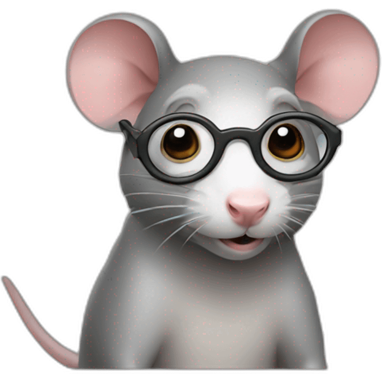 Rat avec lunettes intelligent emoji