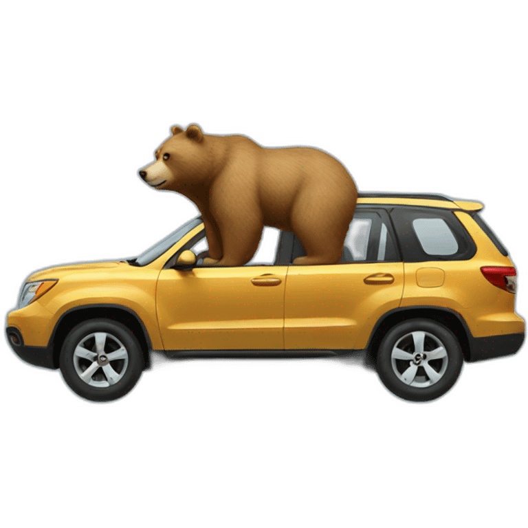 a car with a bear emoji