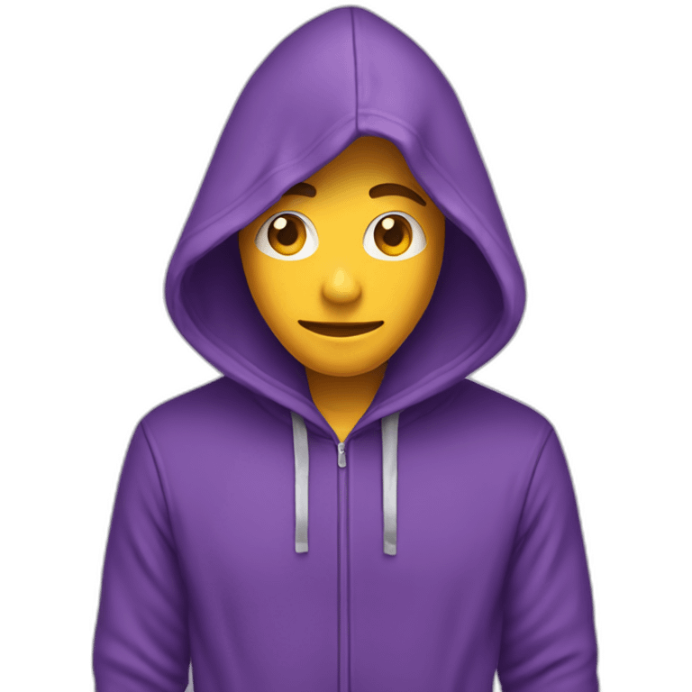 purple hoodie with no characters unfolded emoji