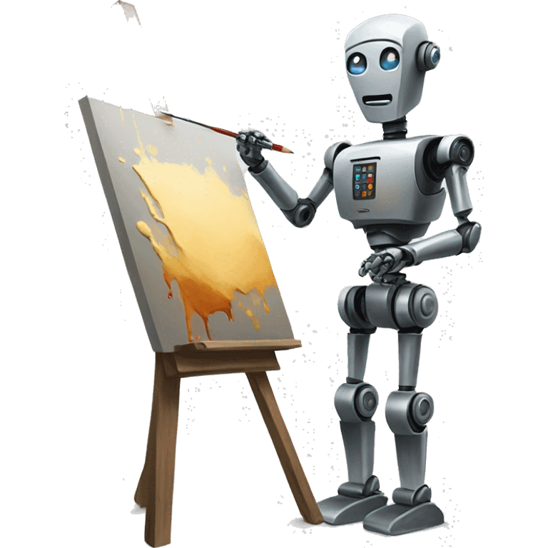 robot painting emoji