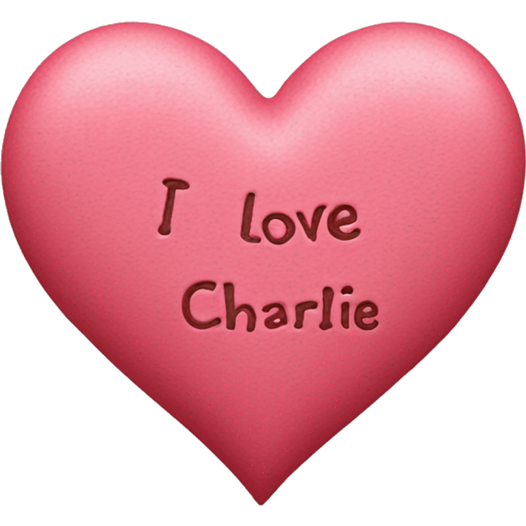 love heart with ‘i love charlie’ written in the middle of it  emoji