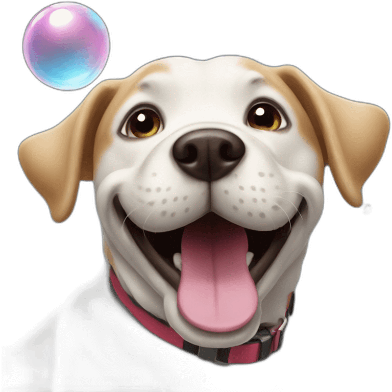 happy dog playing bubble emoji