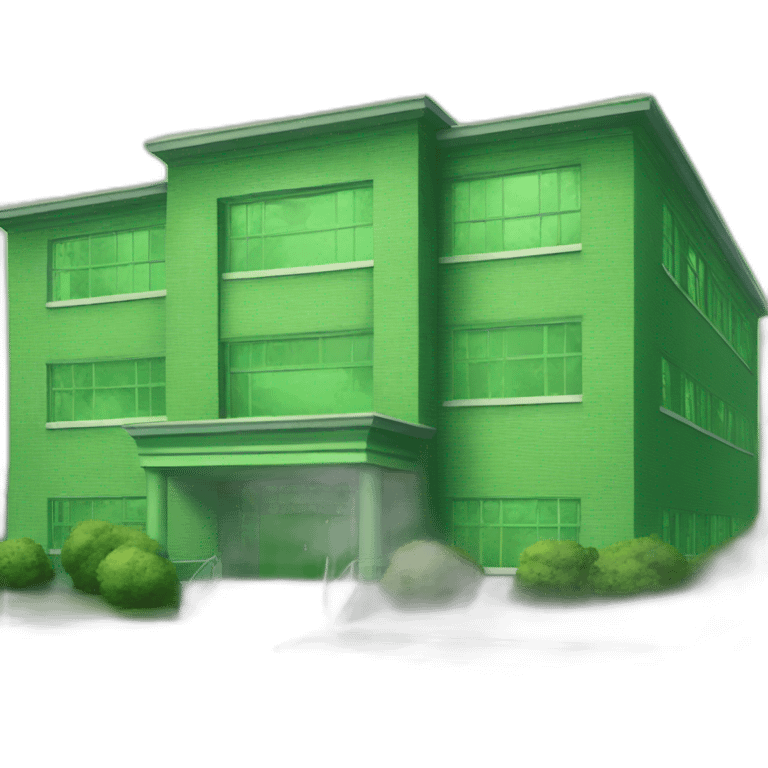 school painted in toxic green color emoji