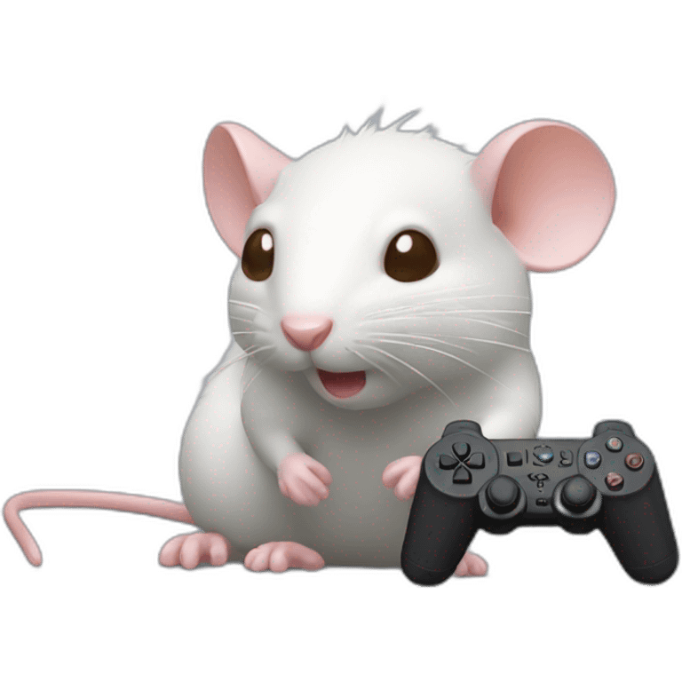 Un rat qui joue à la PlayStation emoji