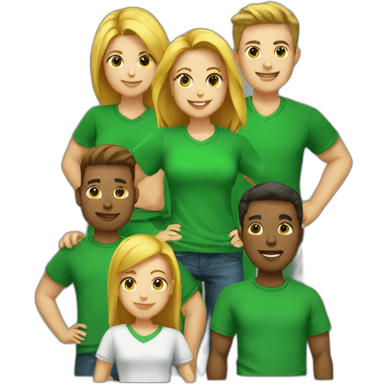 Student club with green T-shirt  emoji