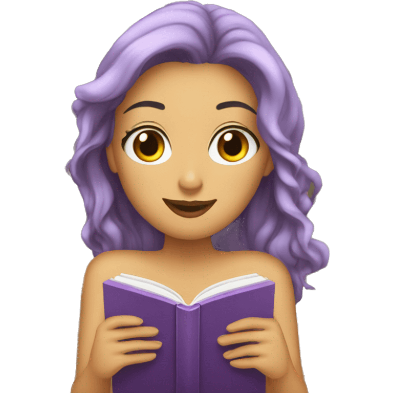 una persona de sexo femenino leyendo libros muy real emoji