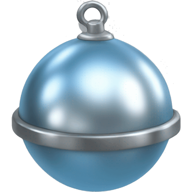 Realistic light blue and silver metallic globe sleigh bell. emoji