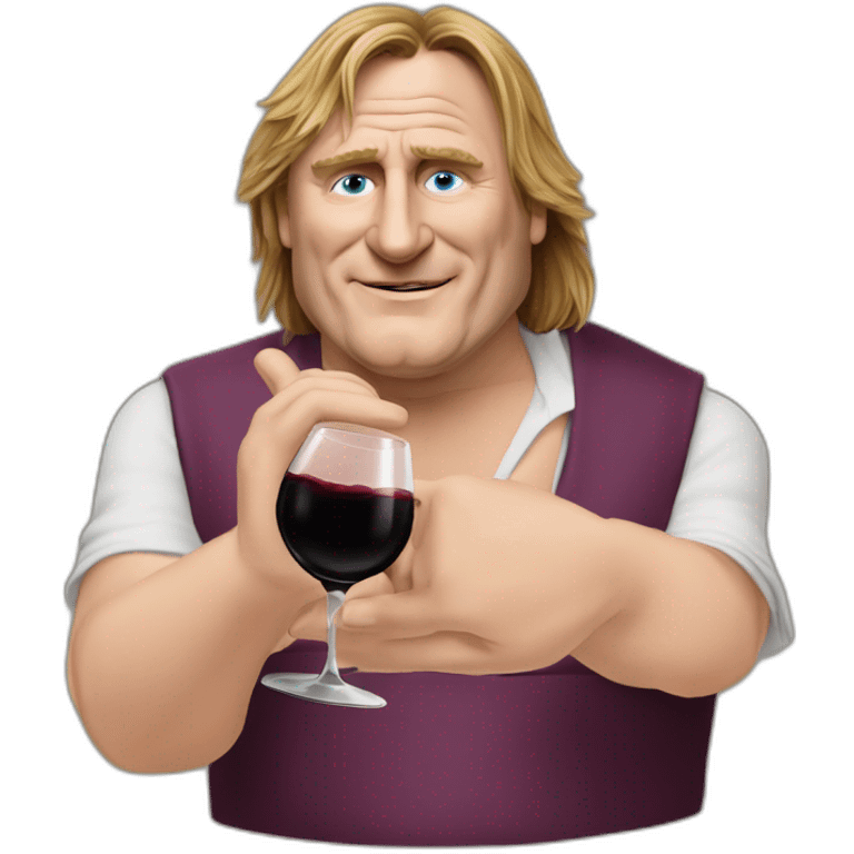 Gerard depardieu buvant du vin emoji