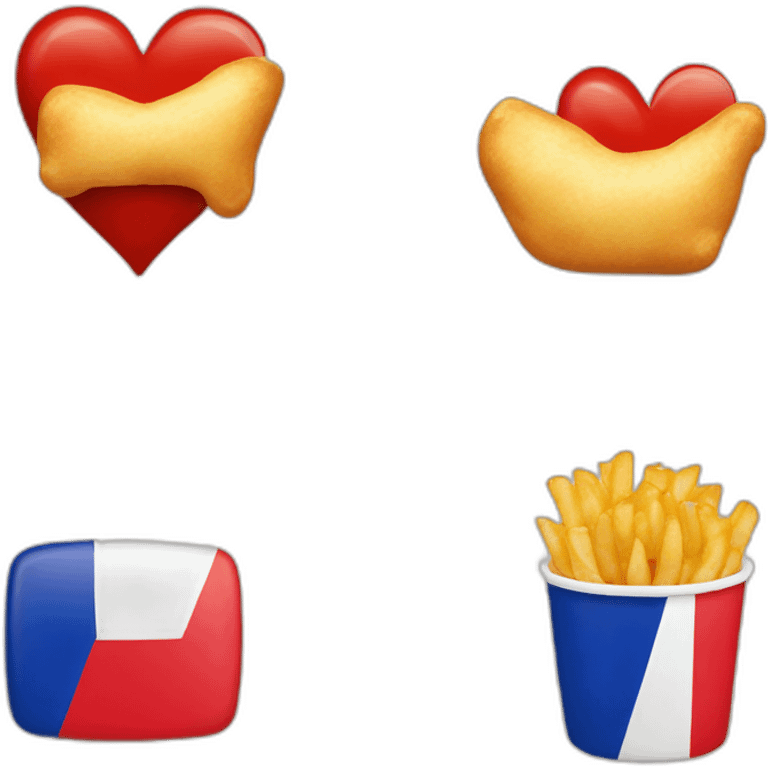 poutin, french flag, heart emoji