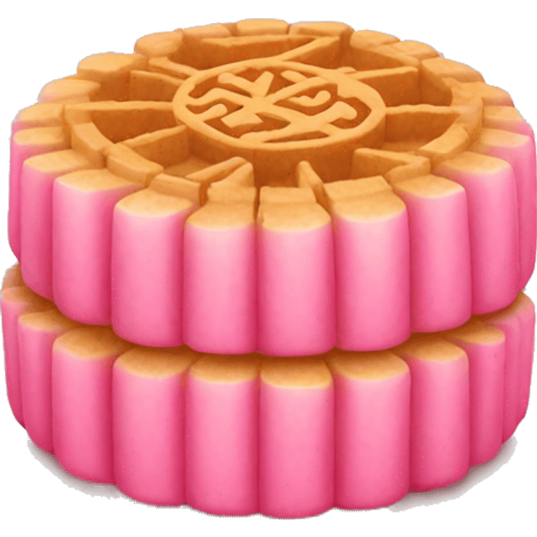 Pink mooncake emoji