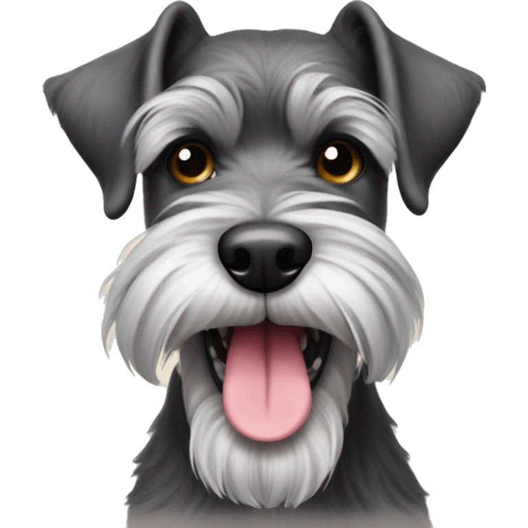 Schnauzer with tongue out emoji