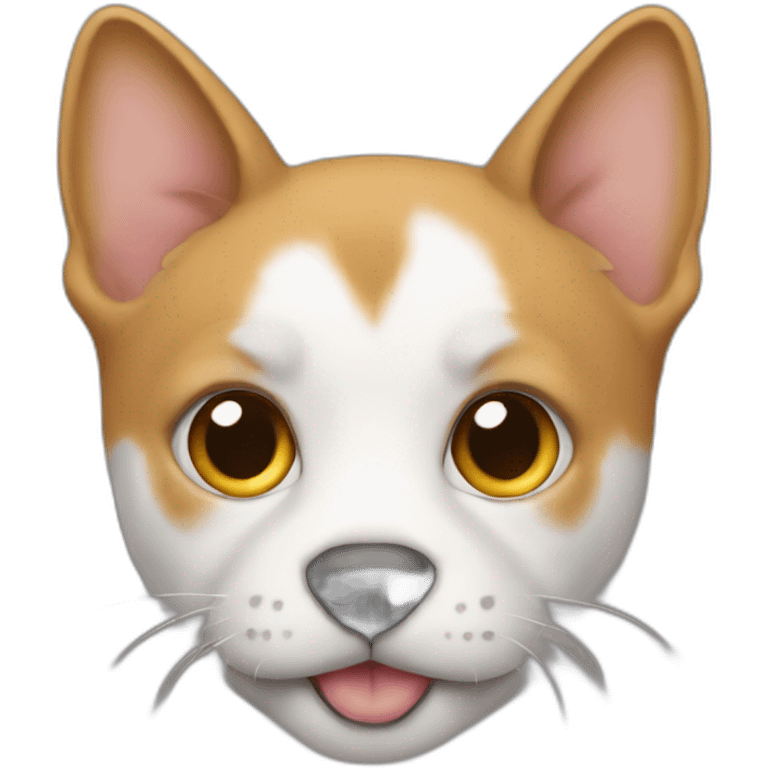 Un chat qui câline un chien emoji