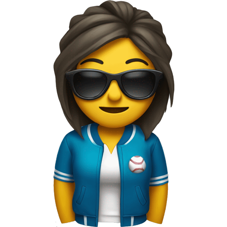 Softball wearing sunglasses in a jacket emoji