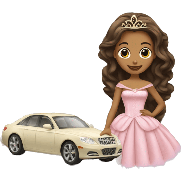  Princess and prince in palace with a benze car emoji