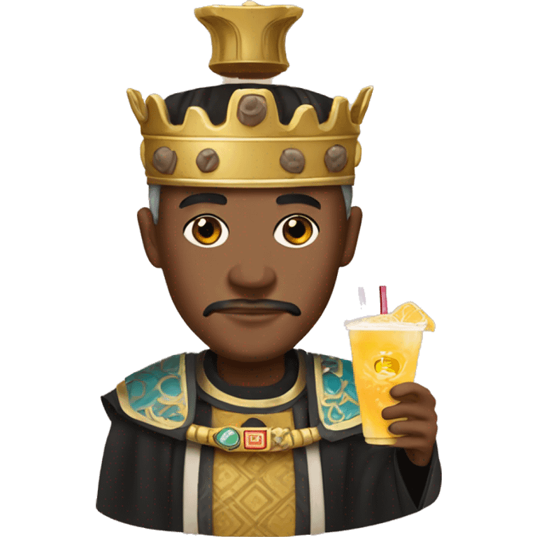 Emperor with boba tea emoji