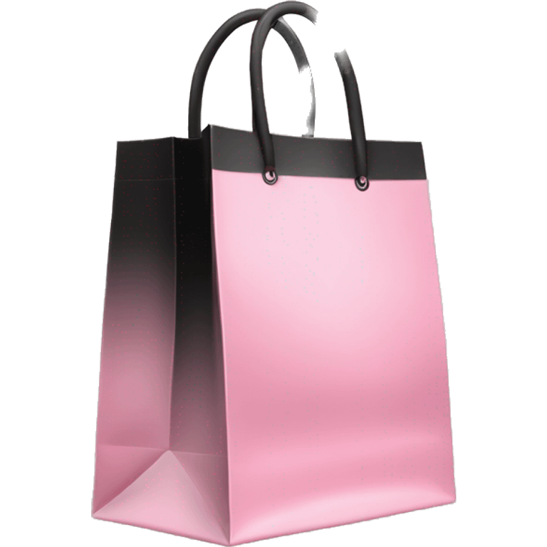 Realistic small black and light pink shopping bag emoji