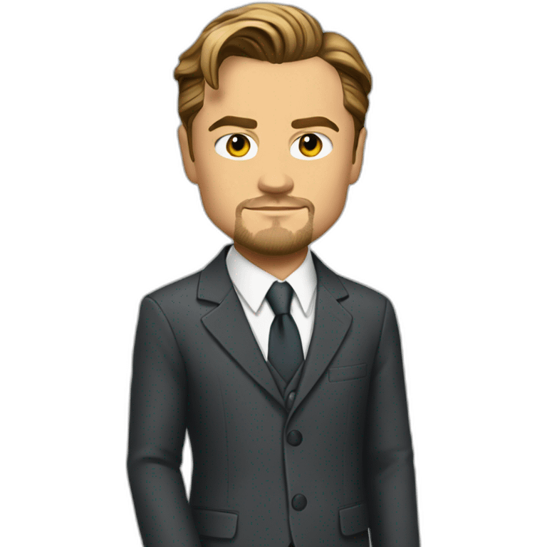 leonardo dicaprio cartoon wearing suit emoji