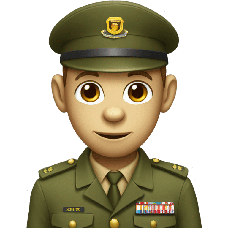 Monkey in a army uniform cartoon  emoji