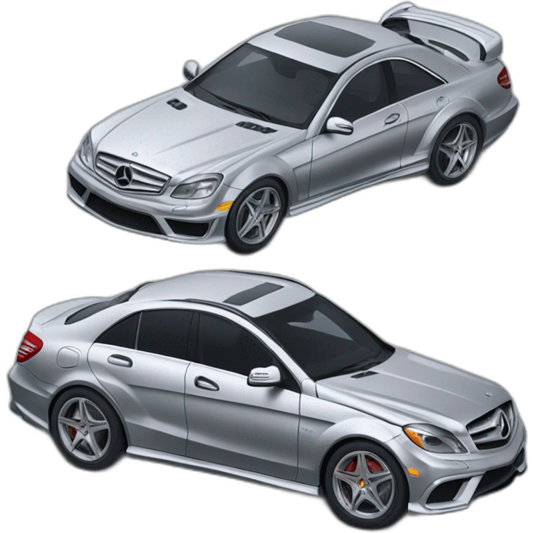 mercedes amg, silver，isometric view emoji