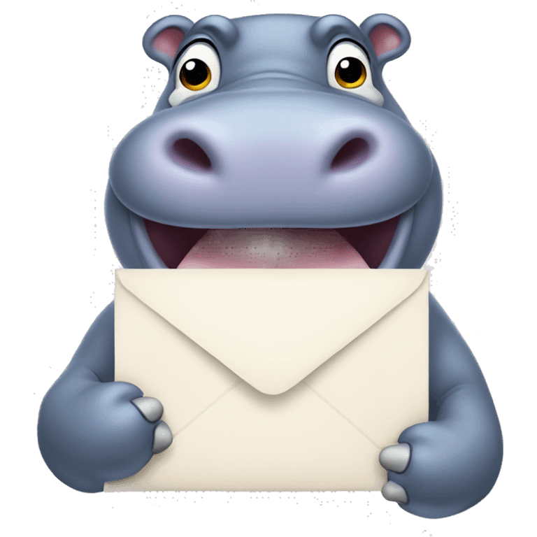 hippo mailing a letter emoji