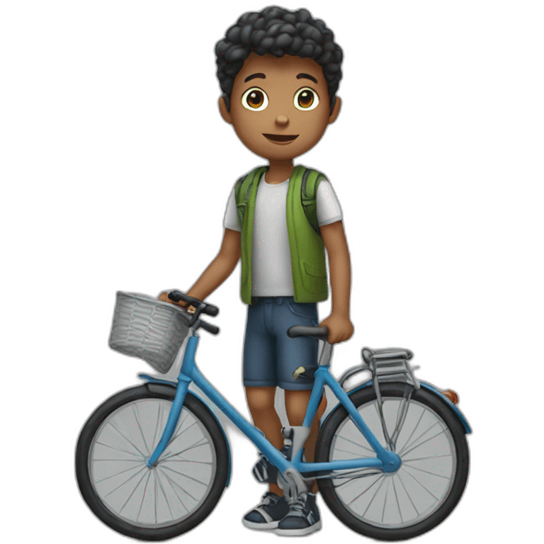 a boy with a bicycle emoji